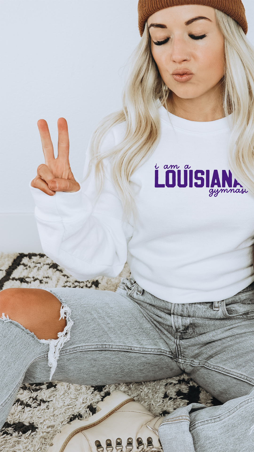 I am a LOUISIANA gymnast Adult Sweatshirt